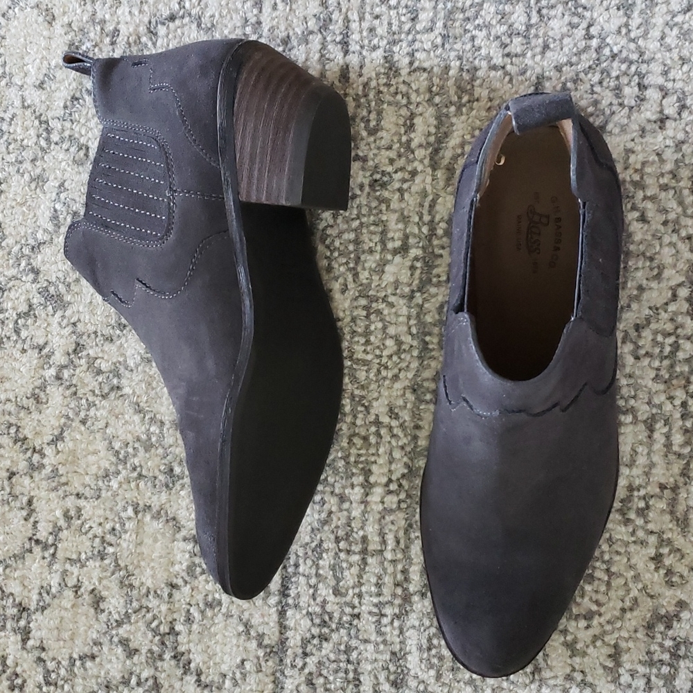 GH Bass & Co Bass Grey Suede Leather Booties 6.5 M
